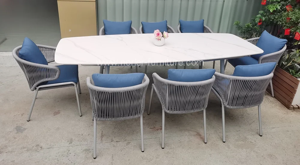 Rope Outdoor Wicker Furniture Tables Set