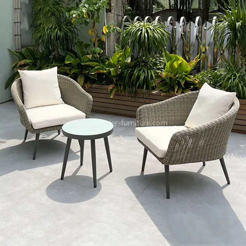 Prosti prosti zunanji aluminijasti okvir PE rattan balkon komplet