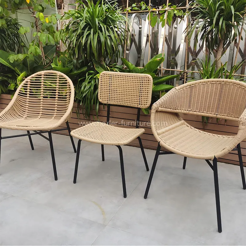 Luksuzni zunanji aluminijasti okvir rattan balkonski stol