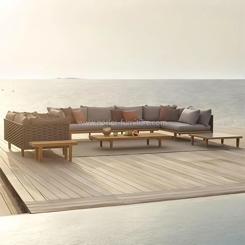 Sodobni zunanji kavč za tikovo leseno kavč