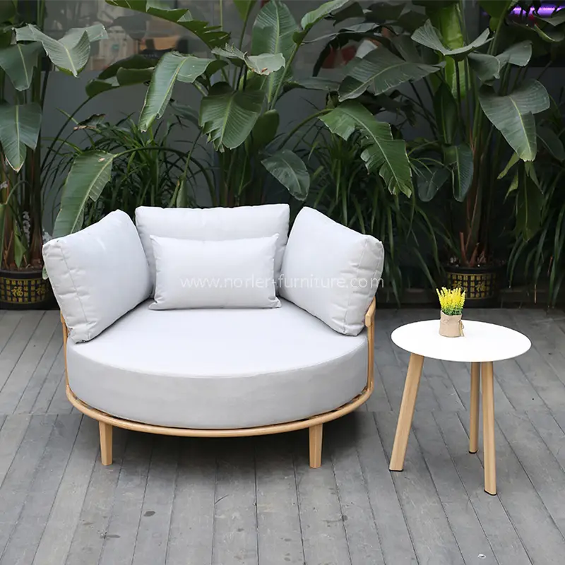 Zunanji aluminijast okvir Patio Balkon okrogla postelja pohištvo