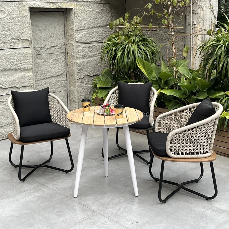 Zunanji aluminijasti okvir PE Rattan Garden Set