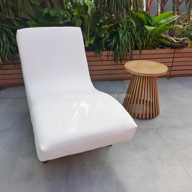 Zunanji aluminijasti okvir oblazinjeni tkanini Sun Lounger