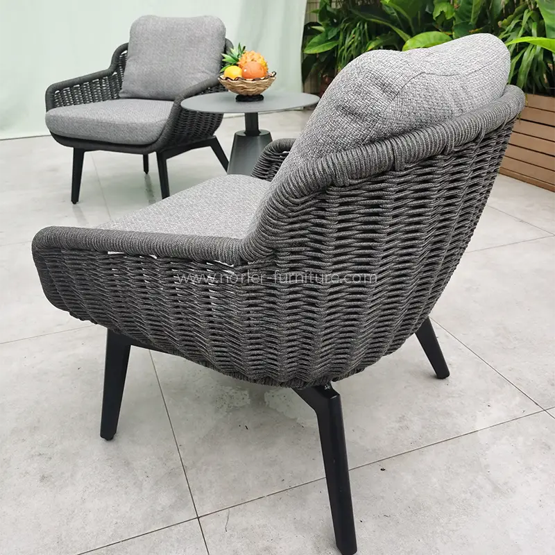 Zunanja balkon ročno tkana miza in stoli