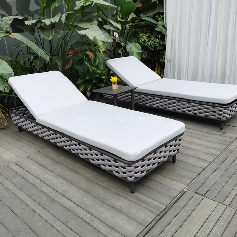 Zunanji udoben lounger tkanja rattana
