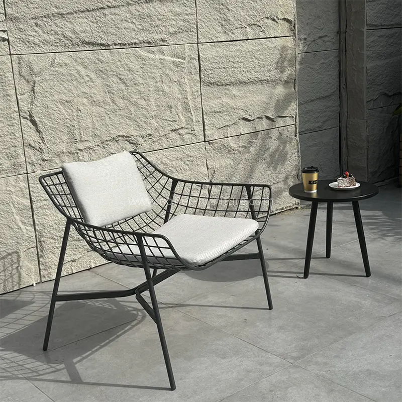 Zunanji dvoriščni črni aluminijast vodoodporni balkon set