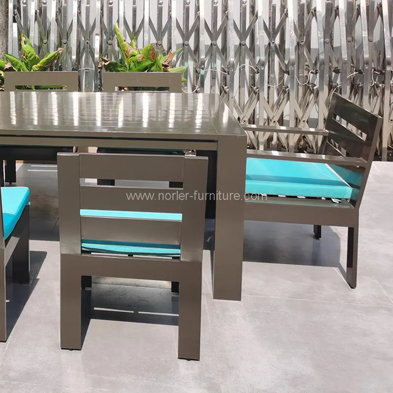 Outdoor luksuzni aluminijasti okvir jedilni komplet