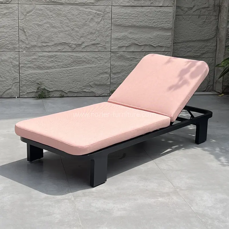 Zunanji vodoodporni roza aluminijasti okvir Sun Lounger